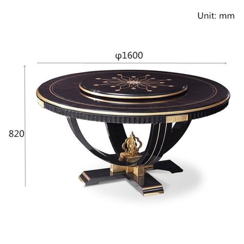 Solid Wood Rotating Centre Round Dining Table For 6