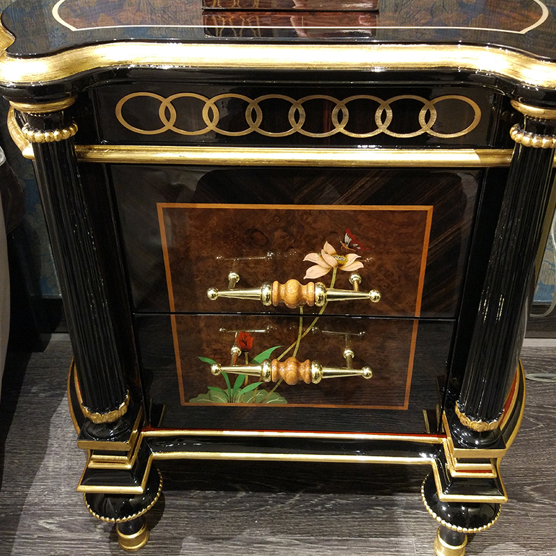 The Latest Luxury Style Wooden Nightstand The Lotus Pond by Moonlight Series