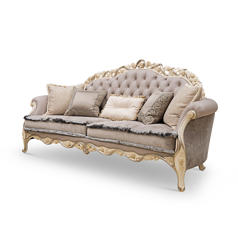 Luxury New Model 1 2 3 European Design Royal Leather Sofa Set