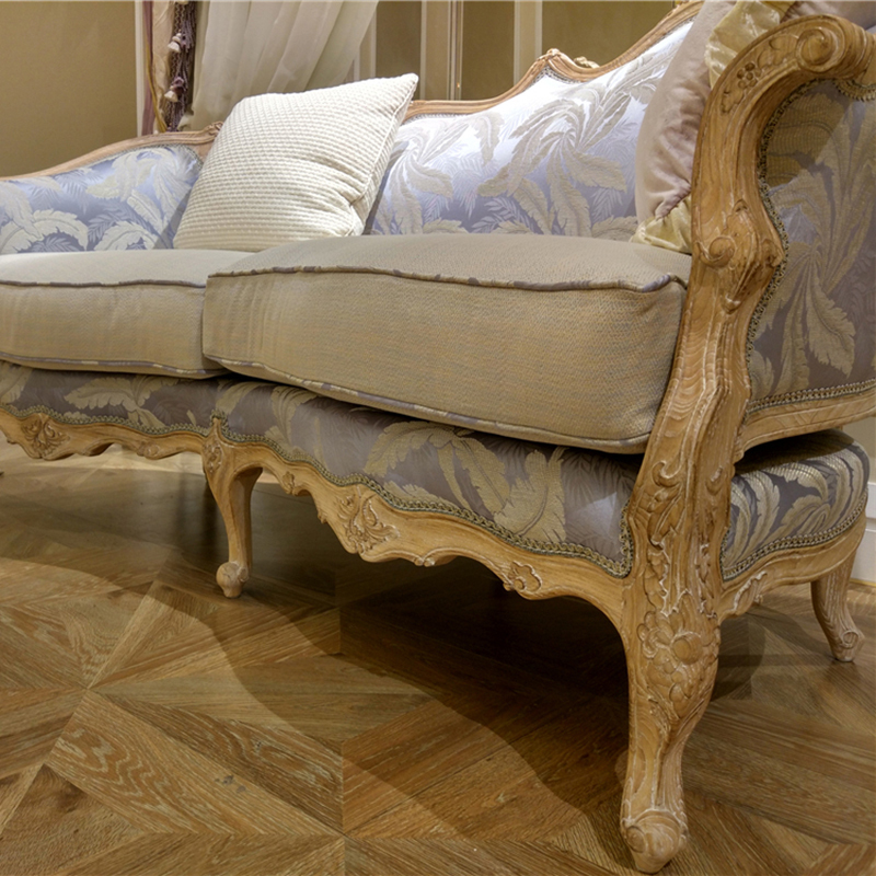 Classic Italian Fabric New Ash Wood Elegant Upholstery Sofa Sets 