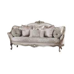 Gold Carved Fabric Luxury Antique Sofa Set