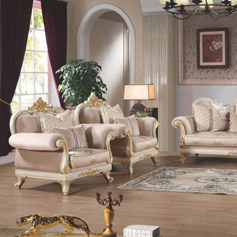 Cream Antique Fabric Retro Sofa