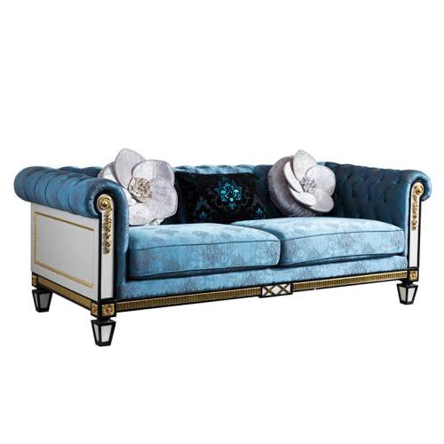 Chesterfield Navy Blue Tufted Sofa