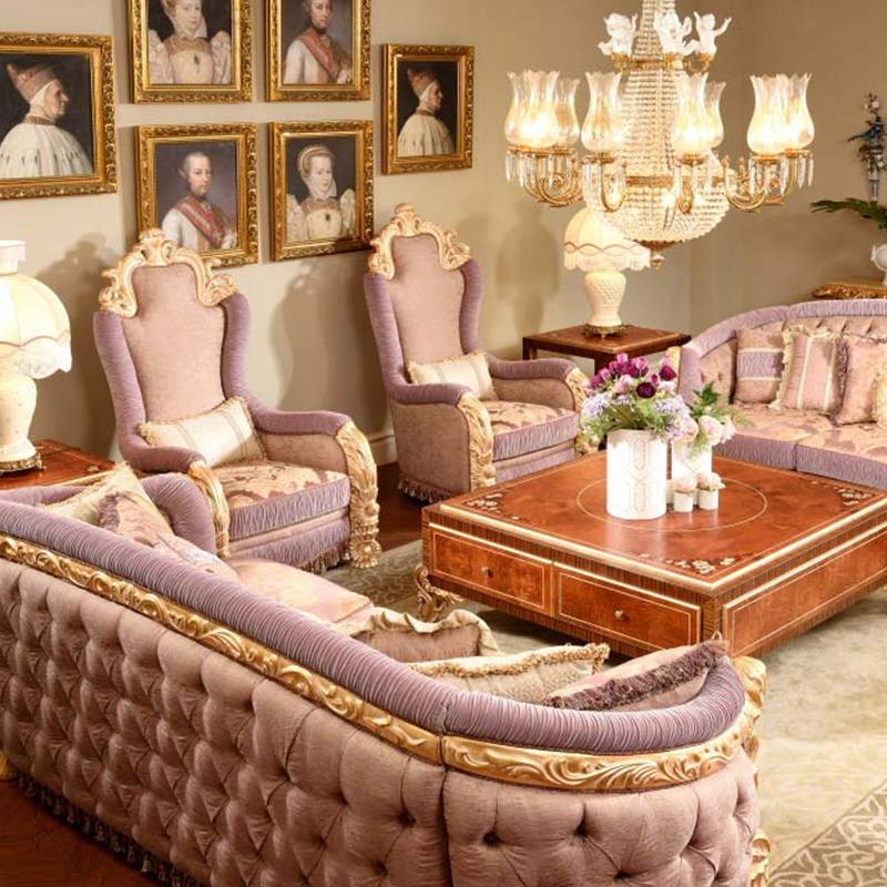 Turnkey Project Saudi Lady Living Room Majlis Velvet Sofa Set