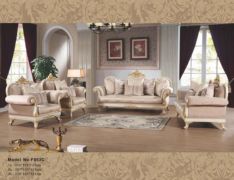 Cream Antique Fabric Retro Sofa