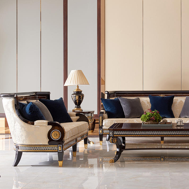 livingroom stool french Upholstered modern chair sofa set for restaurant french luxury dining room