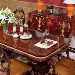 Classical dining room wooden rectangular dining table and chairs