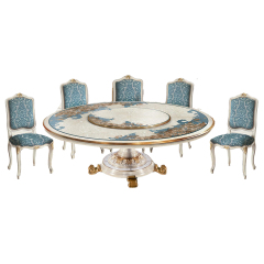 Full Set Dining Room Furniture Round Shell Luxury Dining Table