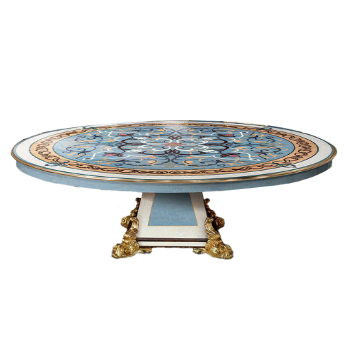 Classic Shell Pattern Round Dining Table