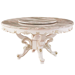 Round Rotating Centre Set 6 Chair Marble Dining Table