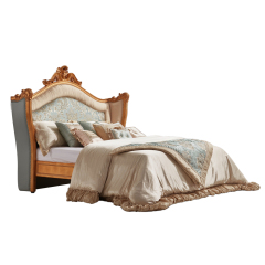 Luxury French Design Bed with Side Table
