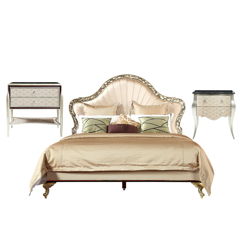 European-style senior villa wooden classical royal furniture set bed