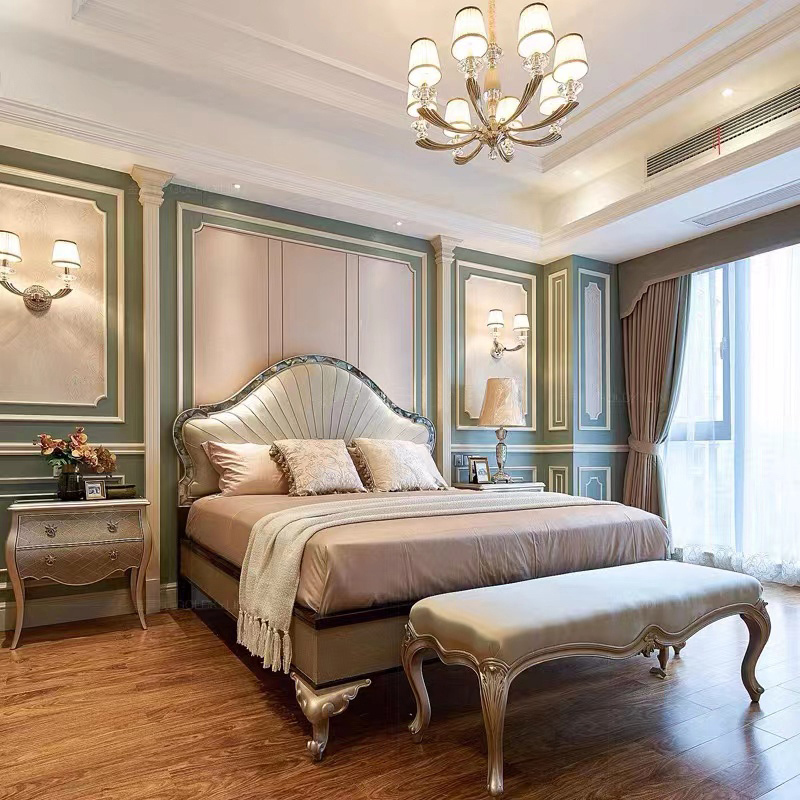 European-style senior villa wooden classical royal furniture set bed