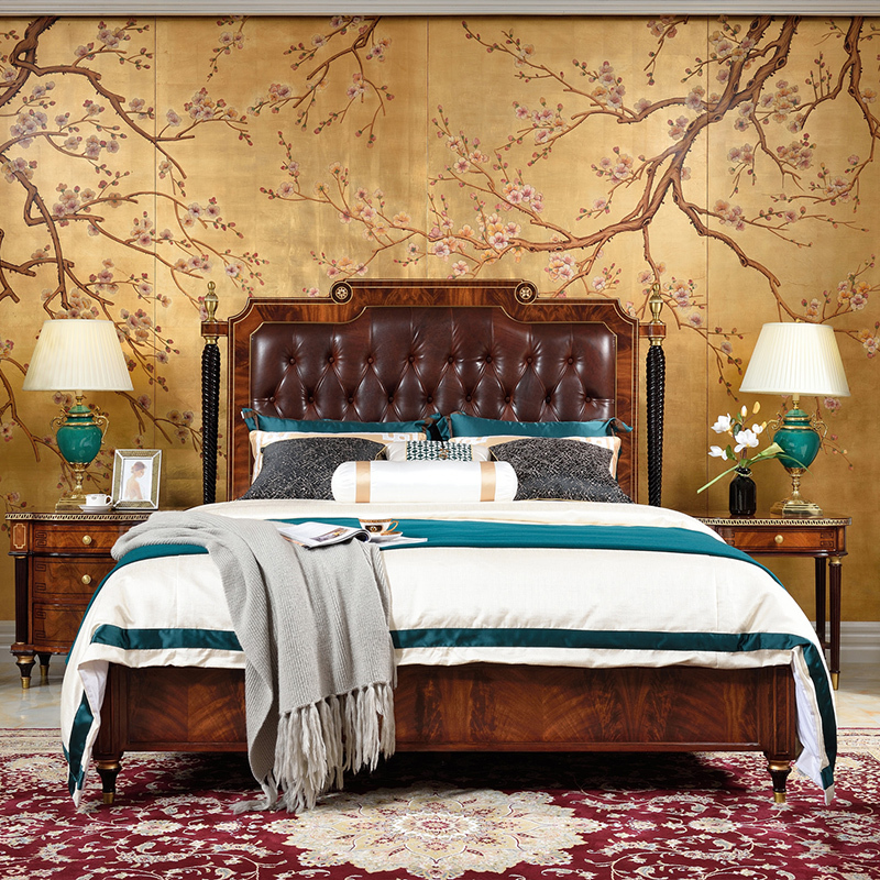 Bedroom European Classic Royal Style Wooden Bed Furniture Set Bed