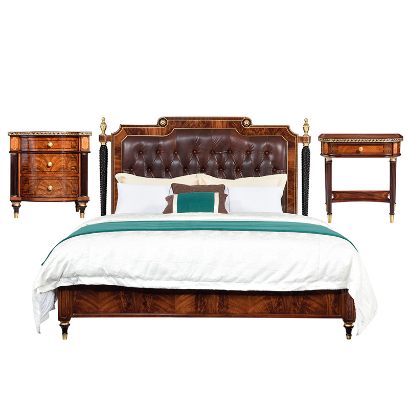Bedroom European Classic Royal Style Wooden Bed Furniture Set Bed