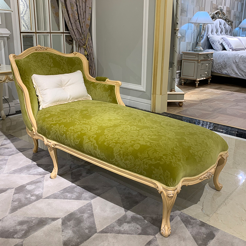 European Style Elegant Wood Chaise Lounge