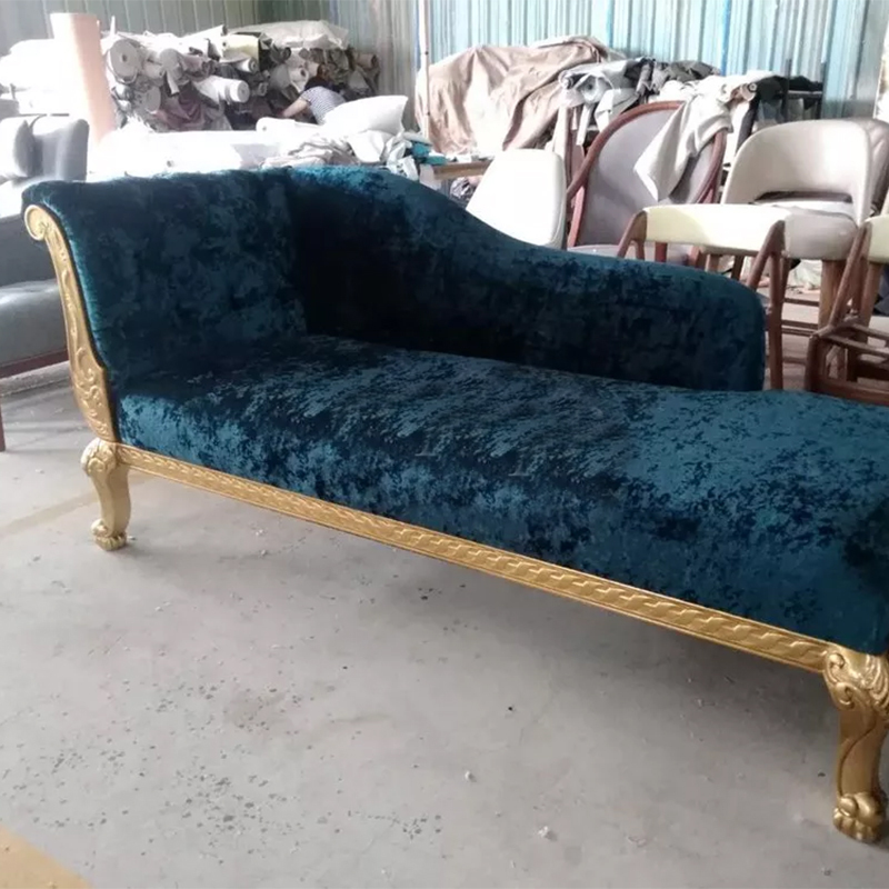 Antique Design Fabric Bedroom Chaise Lounge