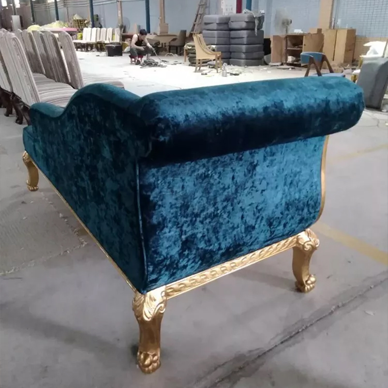 Antique Design Fabric Bedroom Chaise Lounge