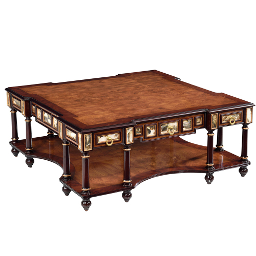 Classic Living Room Antique Corner Wood Round Coffee Table