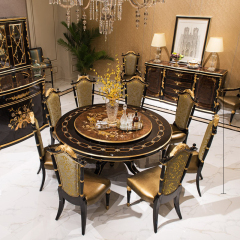 Dining room mahogany royal luxury classic veneer dining table