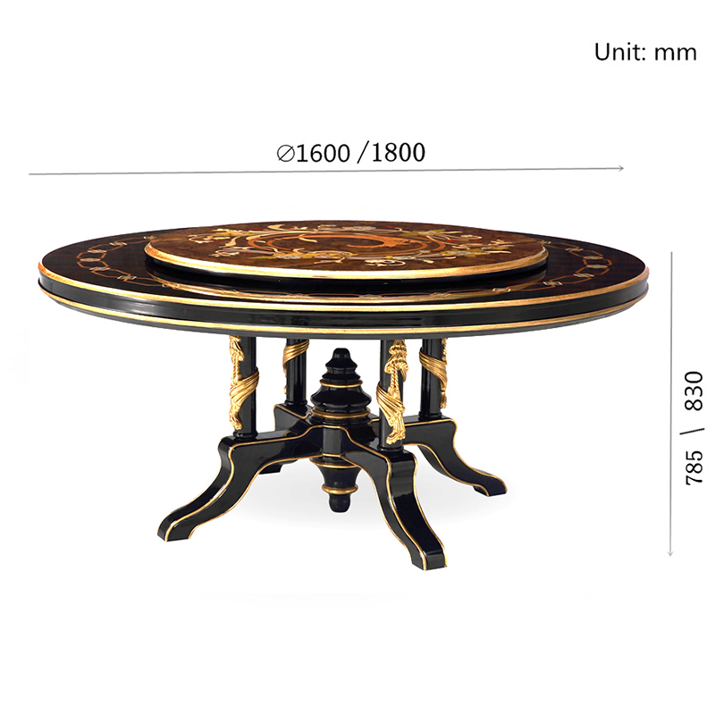 Dining room mahogany royal luxury classic veneer dining table