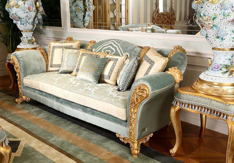 Living room furniture Luxury fabric corner sofa set