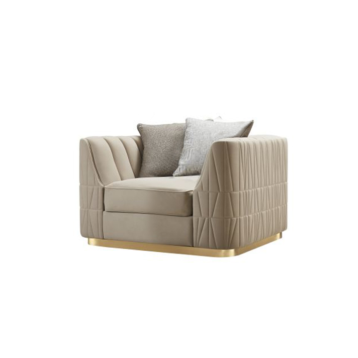 Stylish Sofa and Table Ensemble with Metal Base