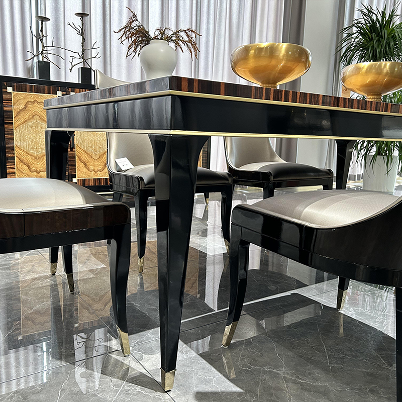 British Style Dining Table, Chairs, and Sideboard Set