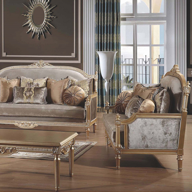 Luxury Antique Design Classic European Fabric Sofa Set