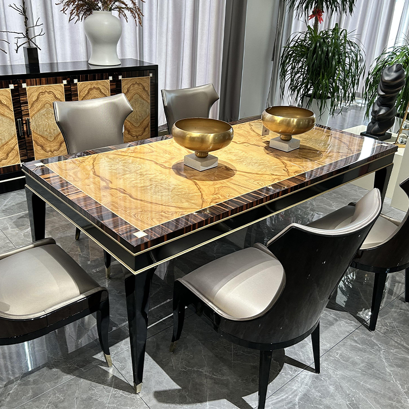 British Style Dining Table, Chairs, and Sideboard Set