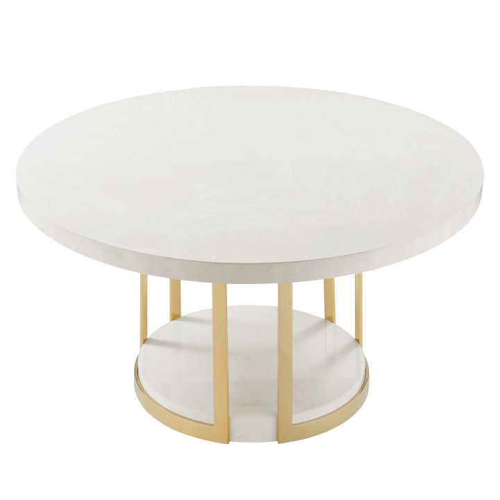 Metal and Crystal Round Dining Table