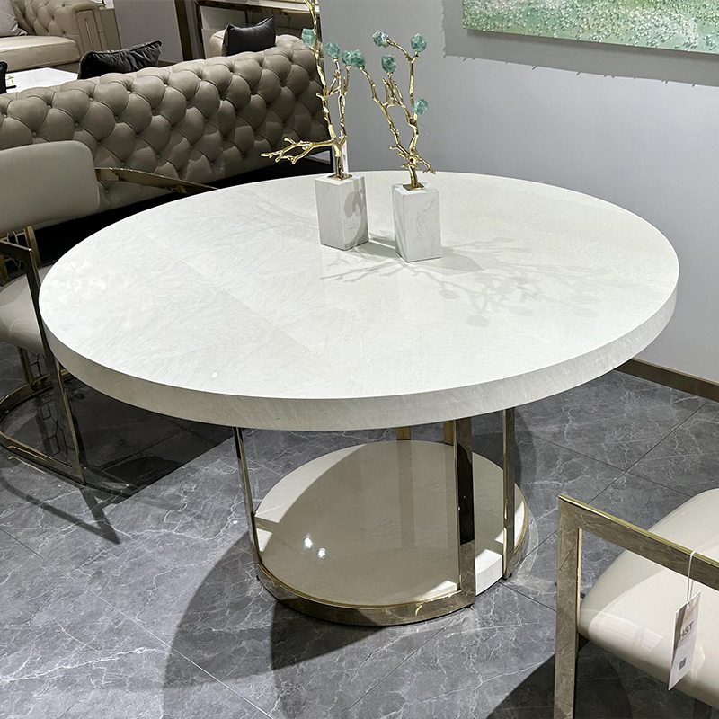 Metal and Crystal Round Dining Table