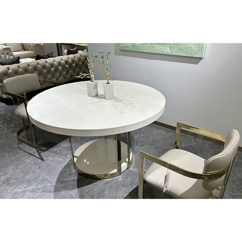 Metal and Crystal Round Dining Table