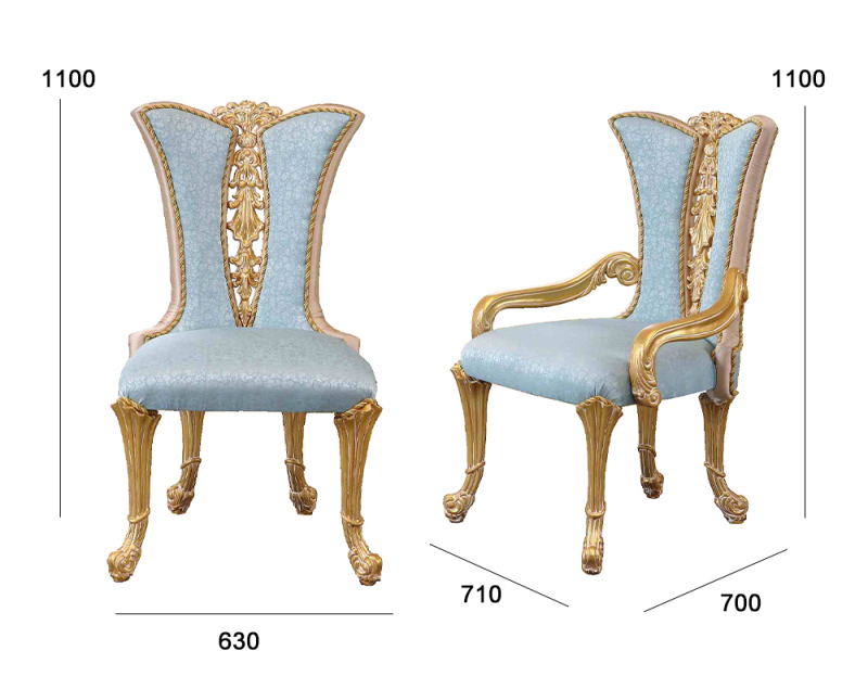 Baroque style dining table and chair set for a different dining experience