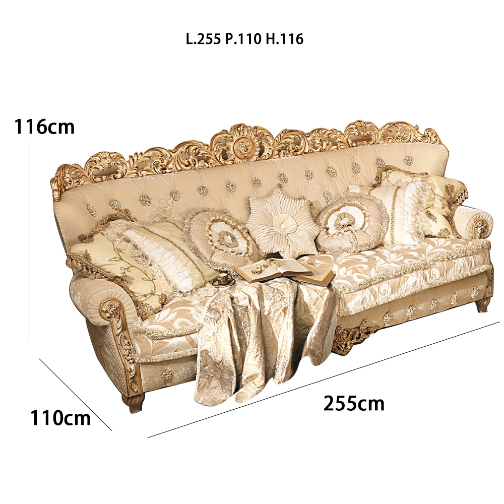 Exquisite Baroque style sofa and coffee table combination