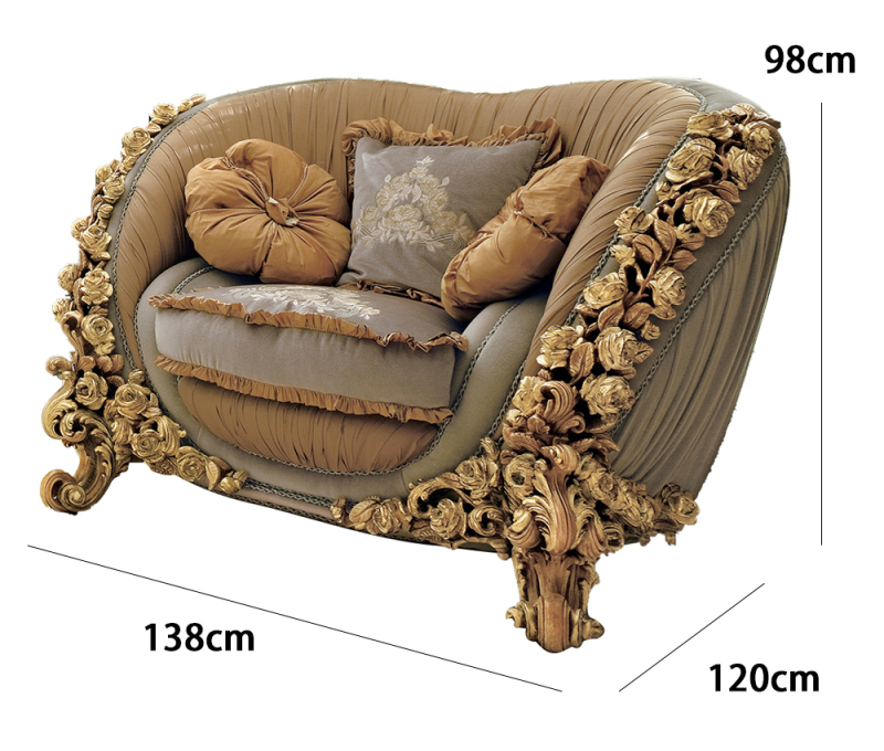 Exquisite Baroque-style carved sofa: adds gorgeous beauty to the living room