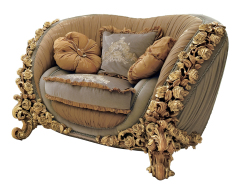 Exquisite Baroque-style carved sofa: adds gorgeous beauty to the living room