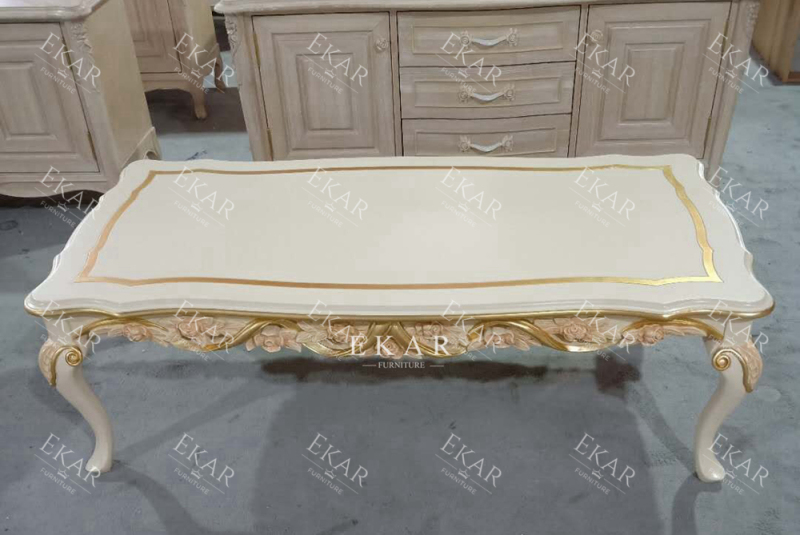 Classic Hand-Carved Solid Wood Living Room Coffee Table