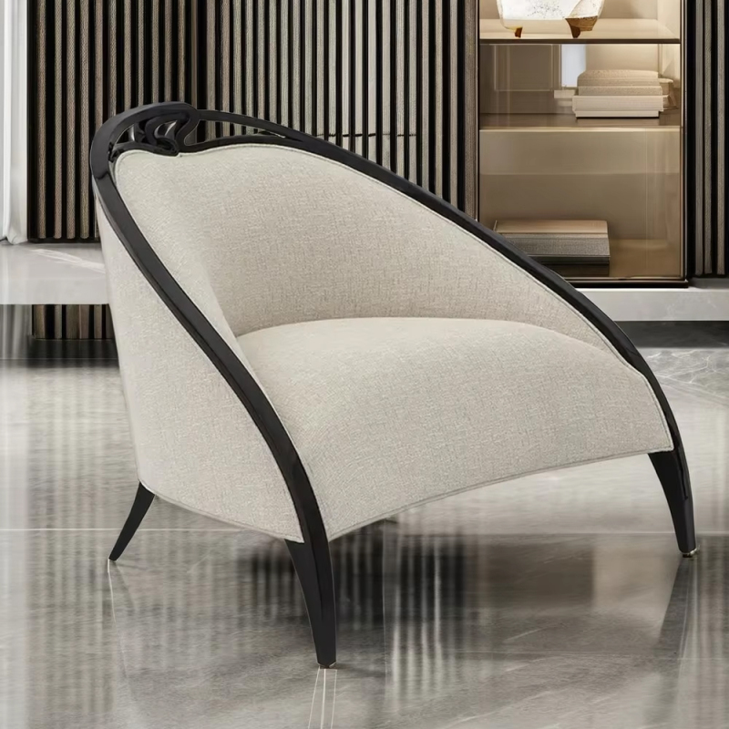 Classic American style wooden frame living room lounge chair