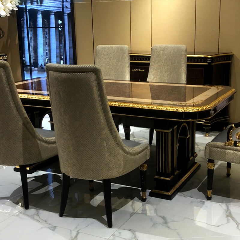 Luxury Long Dining Table Classic Italian High Gloss Wood 8 Seater ...