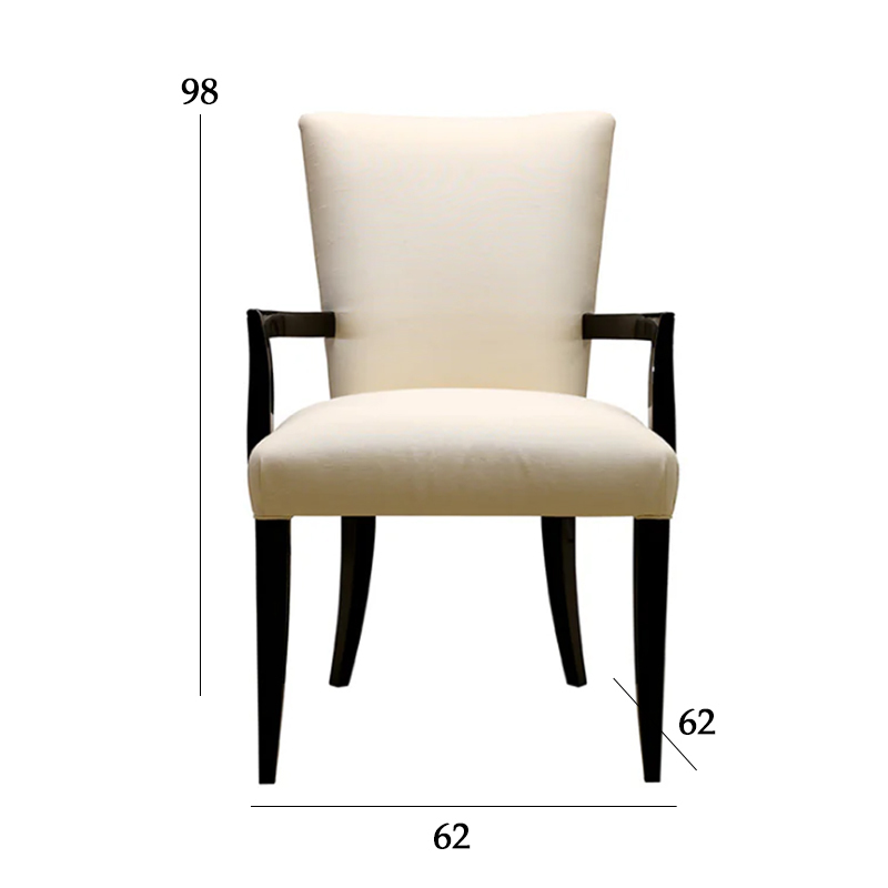 Classic Solid Wood Dining Chair with Armrests