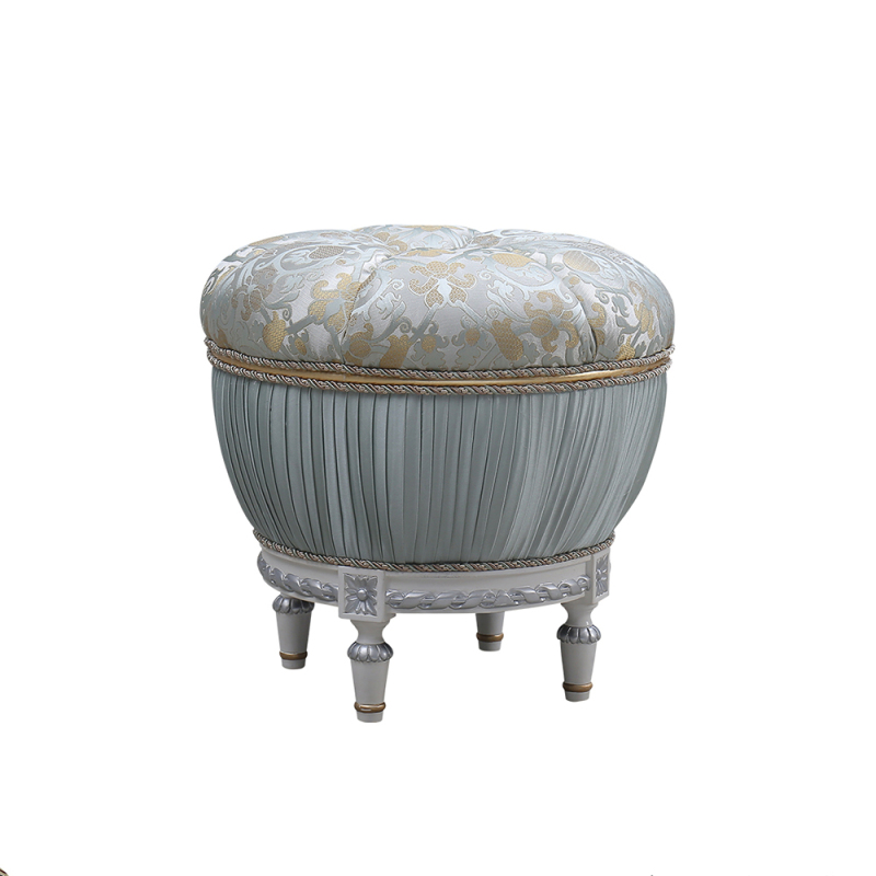 Luxurious French Style Round Dressing Stool