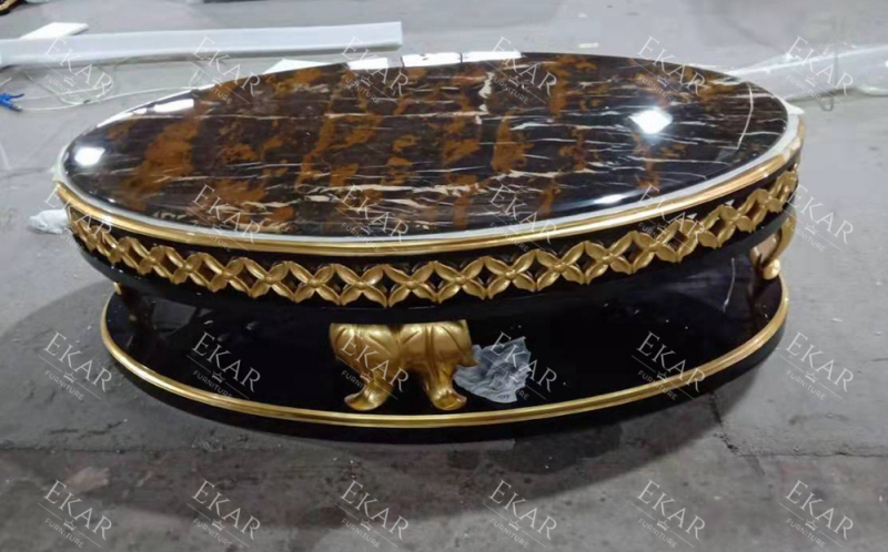 Solid Wood High Gloss Antique Coffee Table