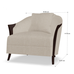 American-Style Wooden Leg Upholstered Lounge Chair