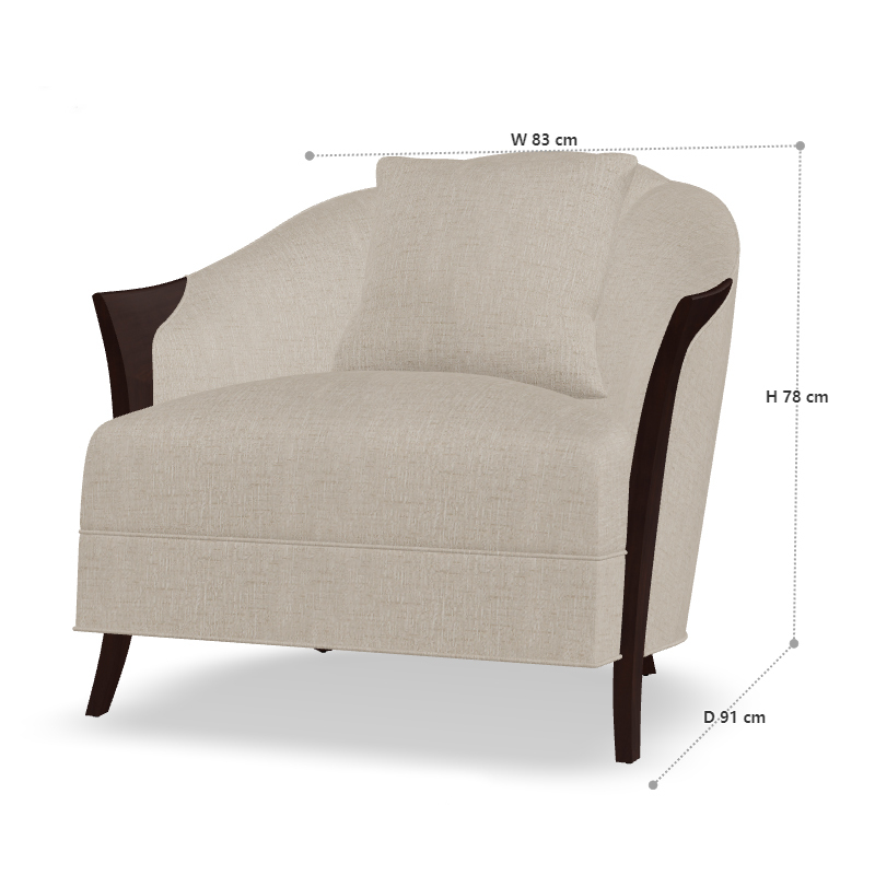 American-Style Wooden Leg Upholstered Lounge Chair