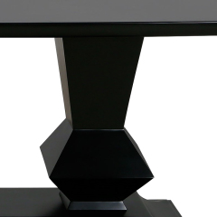 High gloss lacquered solid wood dining table for an elegant dining room