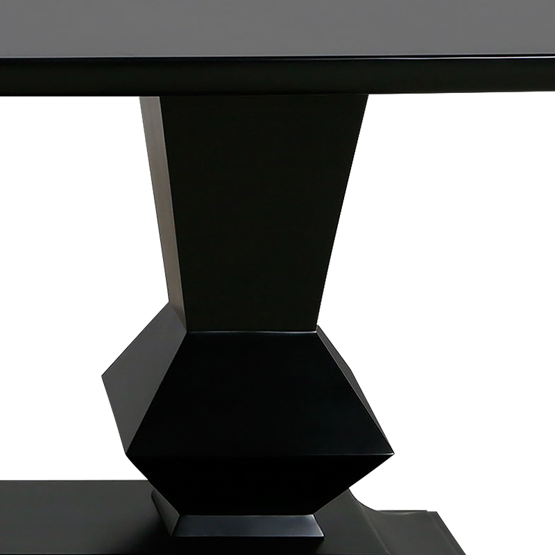High gloss lacquered solid wood dining table for an elegant dining room