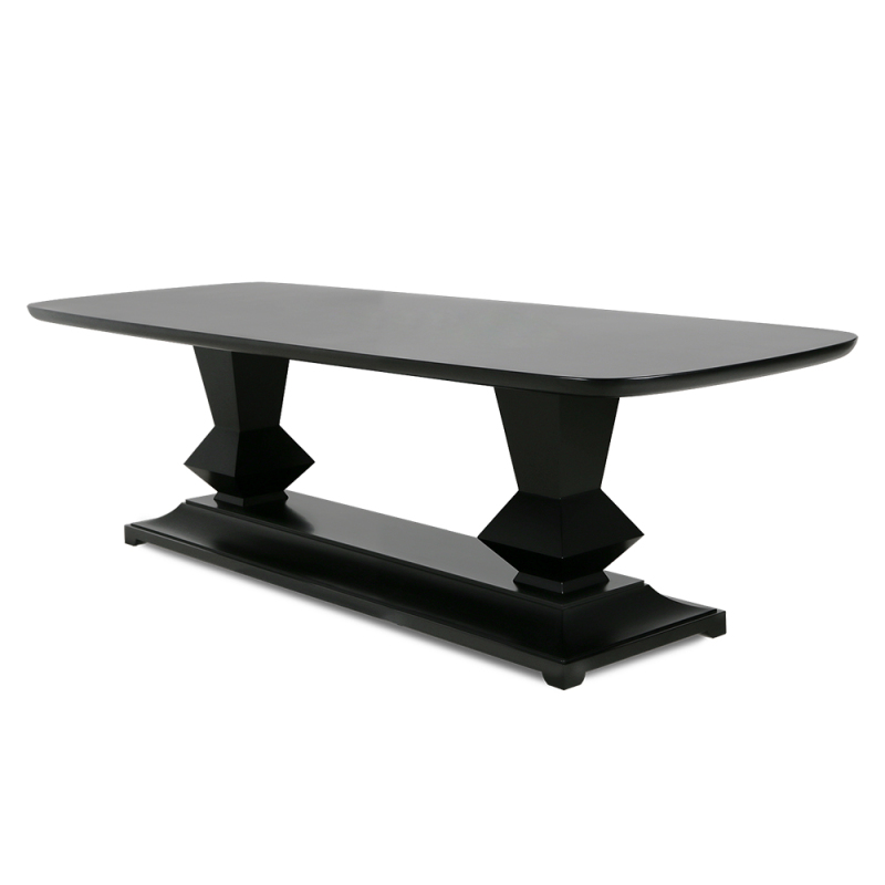 High gloss lacquered solid wood dining table for an elegant dining room
