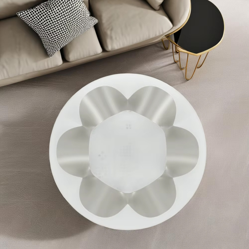 Luxurious Glass Top Round Coffee Table with Modern Elegance