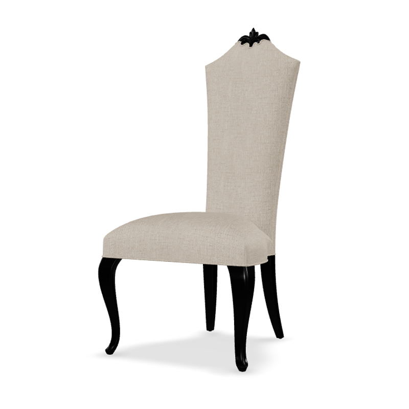 Sophisticated American High-Back Armless Upholstered Dining Chair